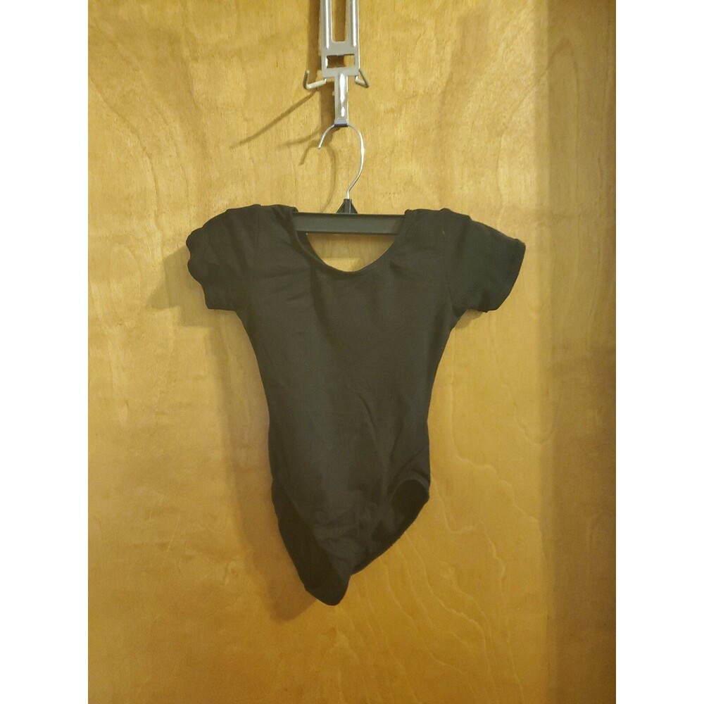 Girls Jacques Moret Black Dance Leotard Sz XS 4-5